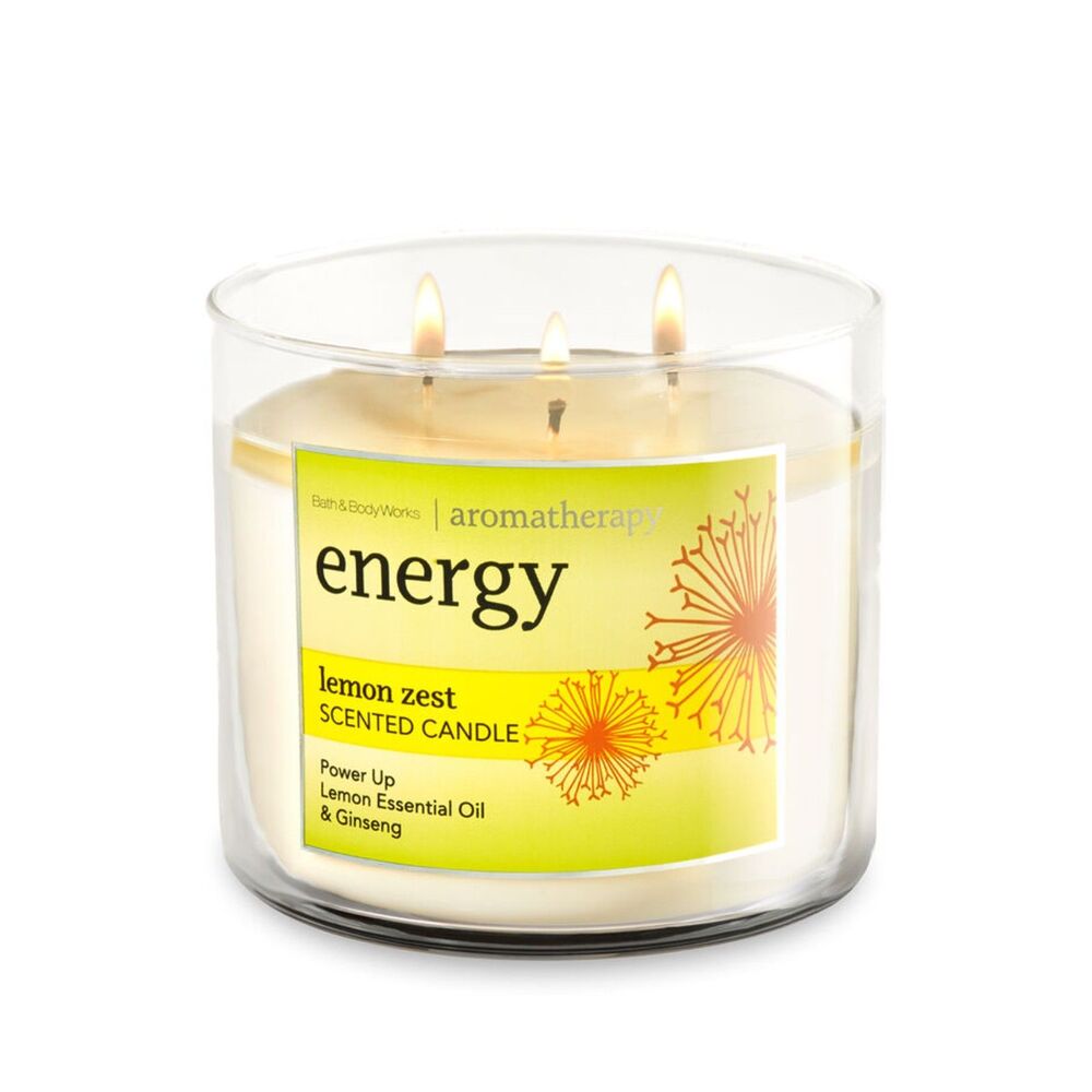 Bath & Body Works Aromatherapy | Energy Lemon Zest Scented 3-Wick Candle NWT